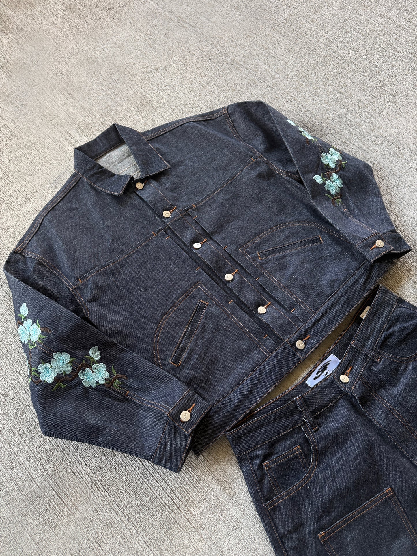 Blue Blossom Japanese selvedge denim Jackets