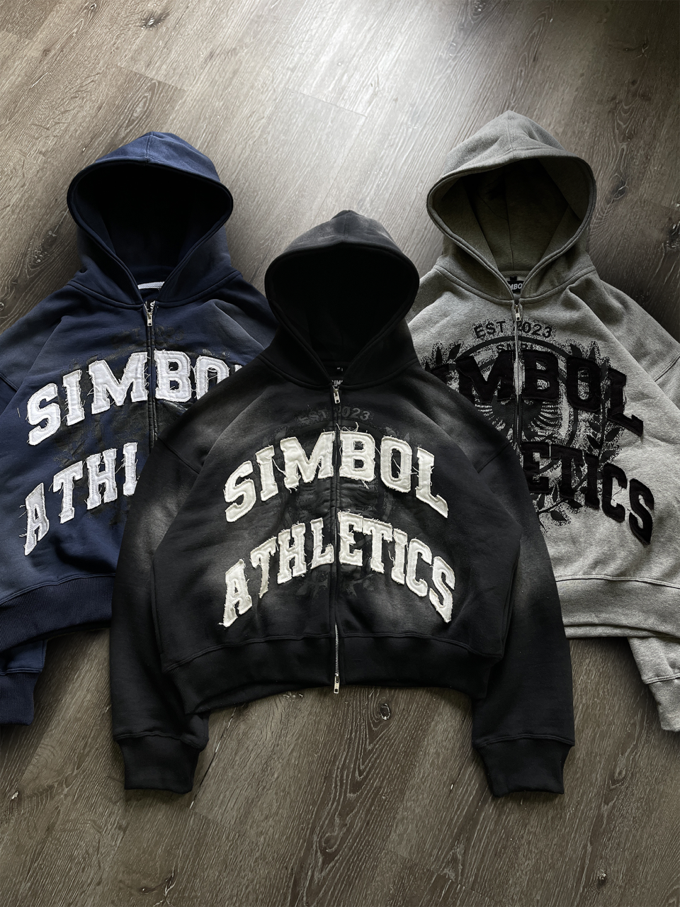 Simbol athletics zip up hoodies