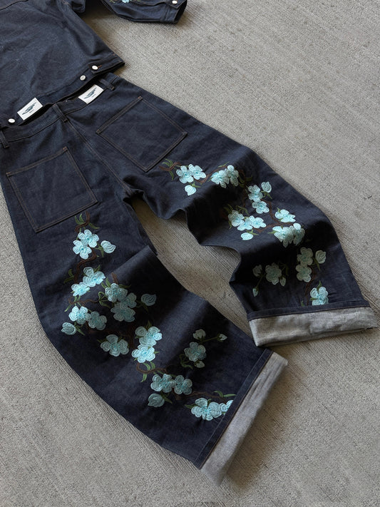 Blue Blossom Japanese selvedge denim Jeans